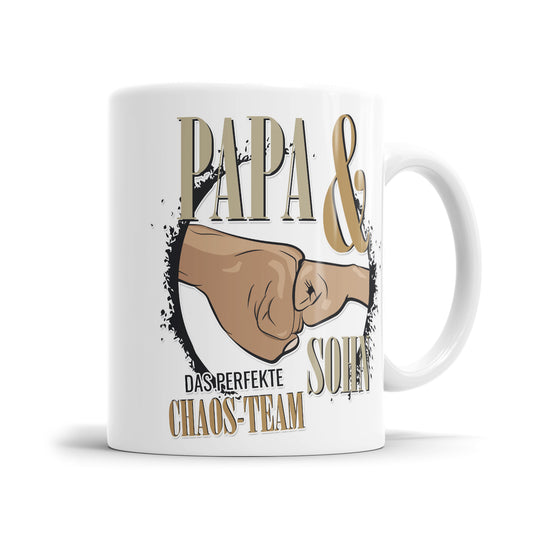 Papa und Sohn Das perfekte Chaos Team - Bester Papa Tasse