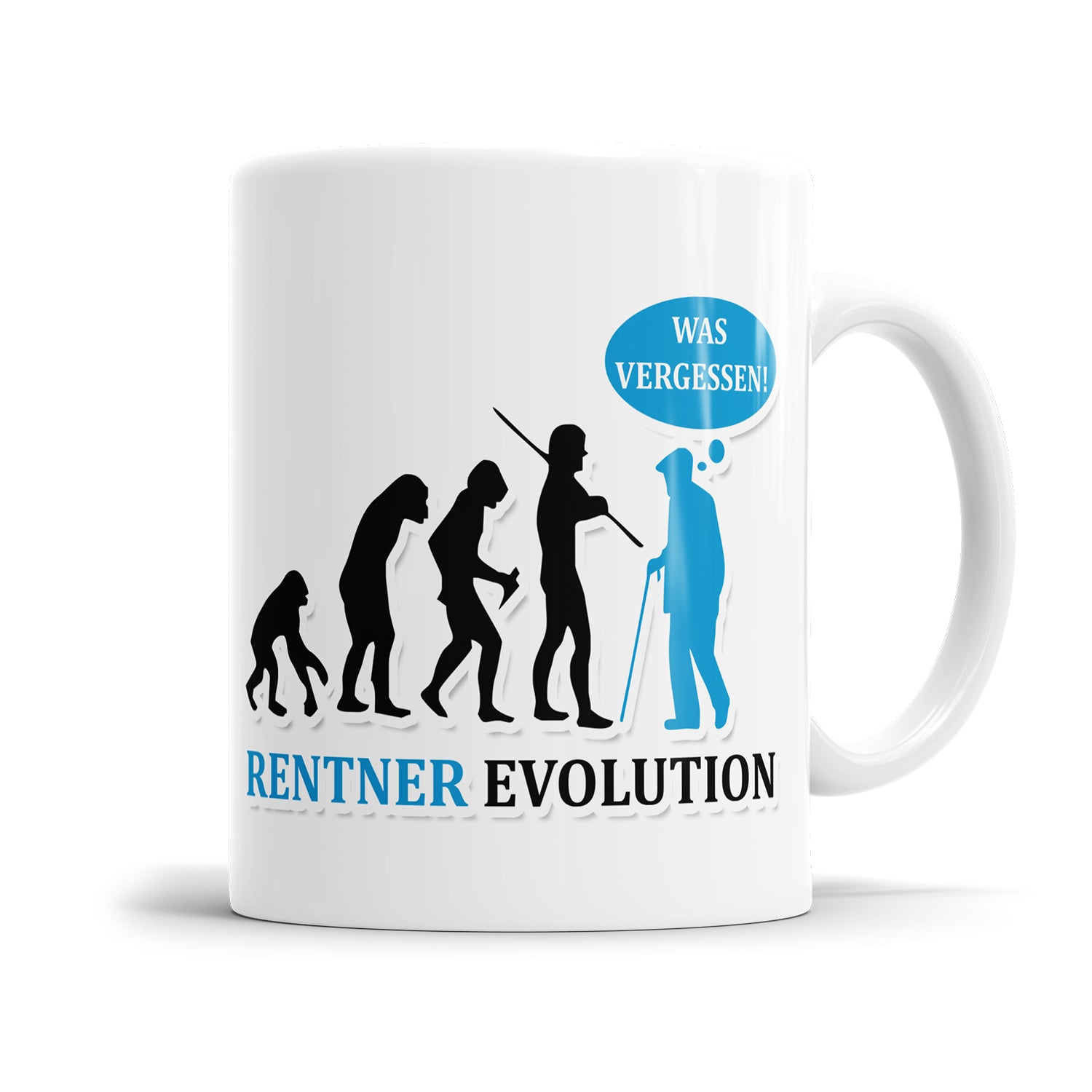 Rentner und Ruhestand Tasse | Geschenk zum Abschied | Fulima | Rentner Evolution vom Affen zum Menschen zum Rentner Was vergessen? Becher