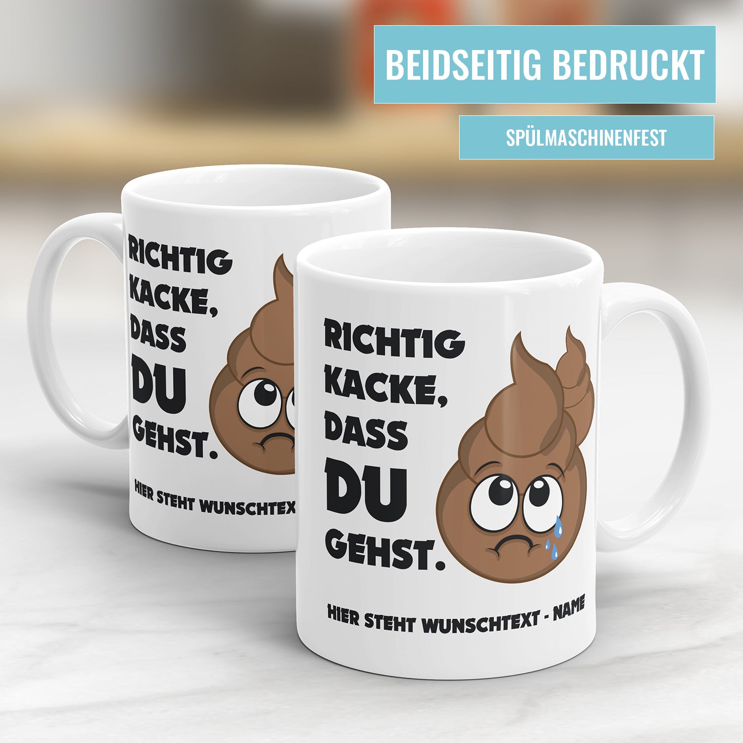 Richtig Kacke, dass du gehst - Abschiedsgeschenk Tasse für den Jobwechsel mit Spruch - Fulima