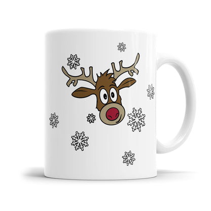Rudolf Rentier mit Schneeflöckchen Weihnachtstasse