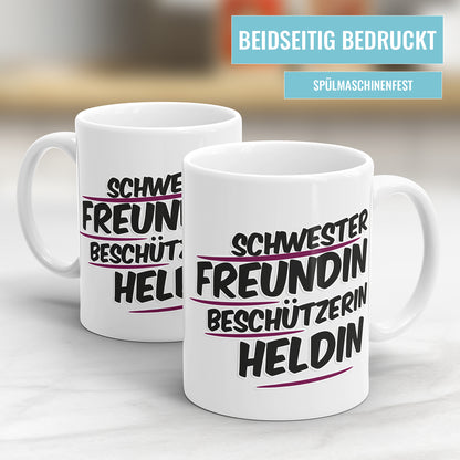 Schwester Freundin Beschützerin Heldin Schwester Tasse
