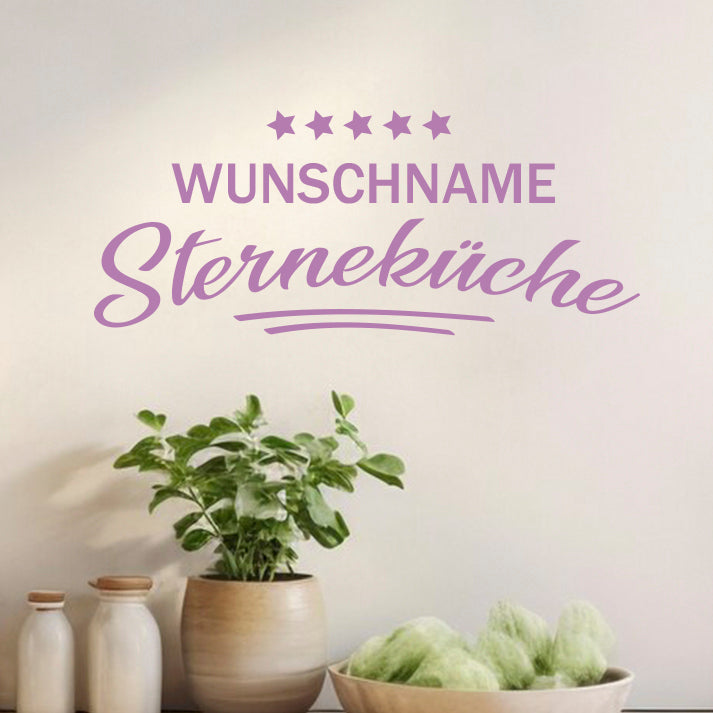 Personalisiertes Wandtattoo "Sterneküche" mit 5 Sternen - Fulima