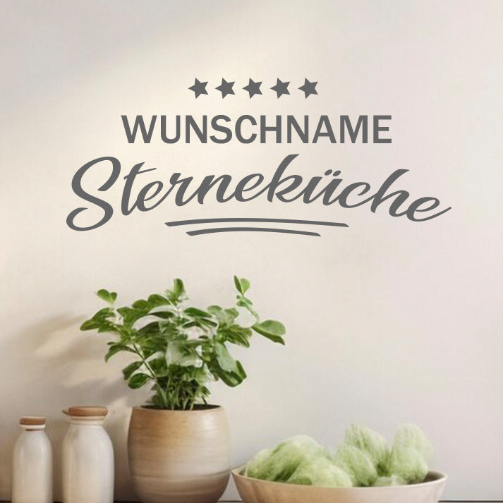 Personalisiertes Wandtattoo "Sterneküche" mit 5 Sternen - Fulima
