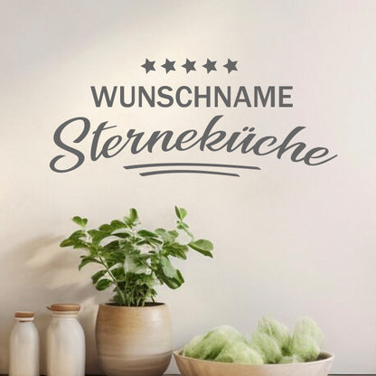 Personalisiertes Wandtattoo "Sterneküche" mit 5 Sternen - Fulima