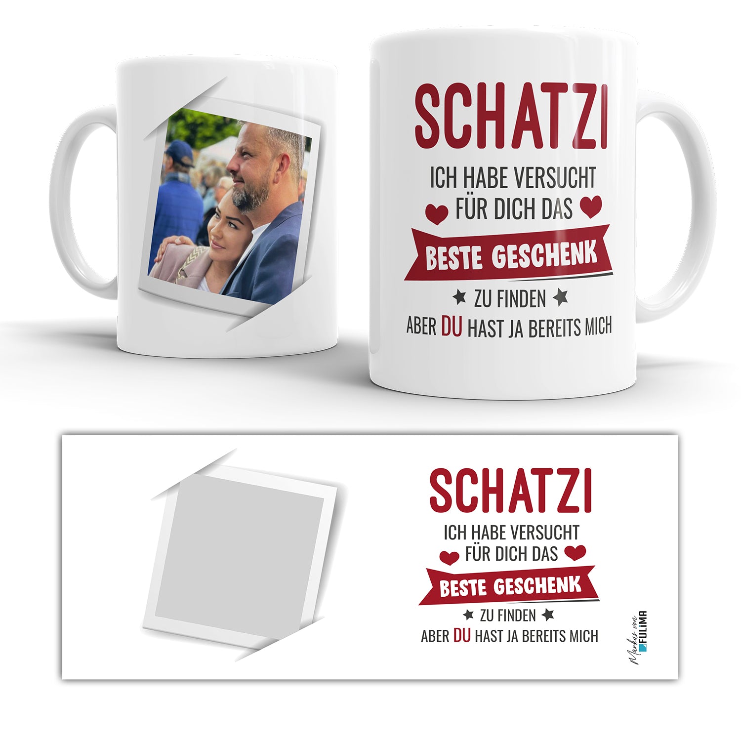 Schatzi ich habe versucht das beste Geschenk für dich zu finden. Aber du hast ja bereits mich! Personalisiert mit Foto. - Fulima