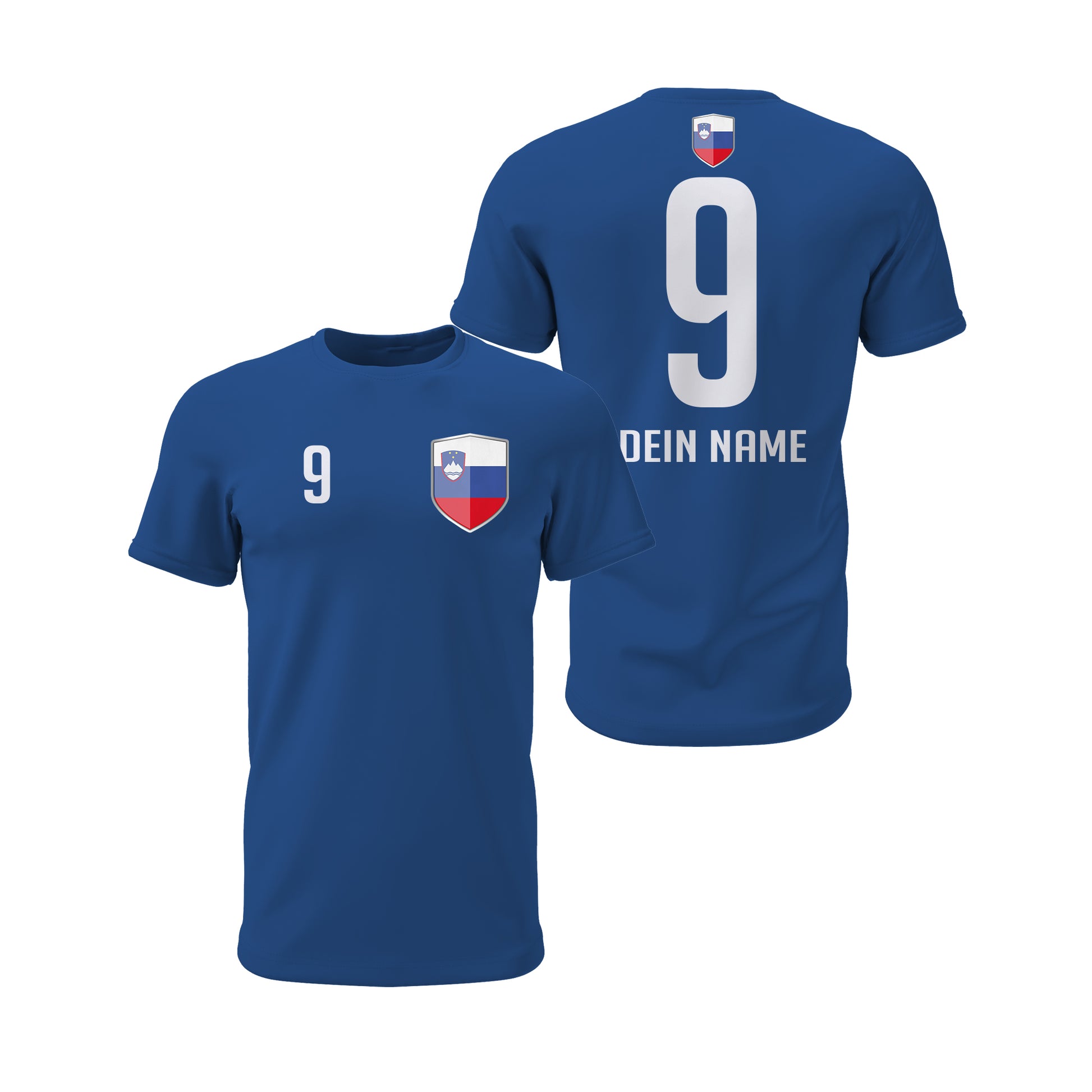Slowenien Shirt mit Wappen und individueller Nummer & Name Blau - FULiMA®