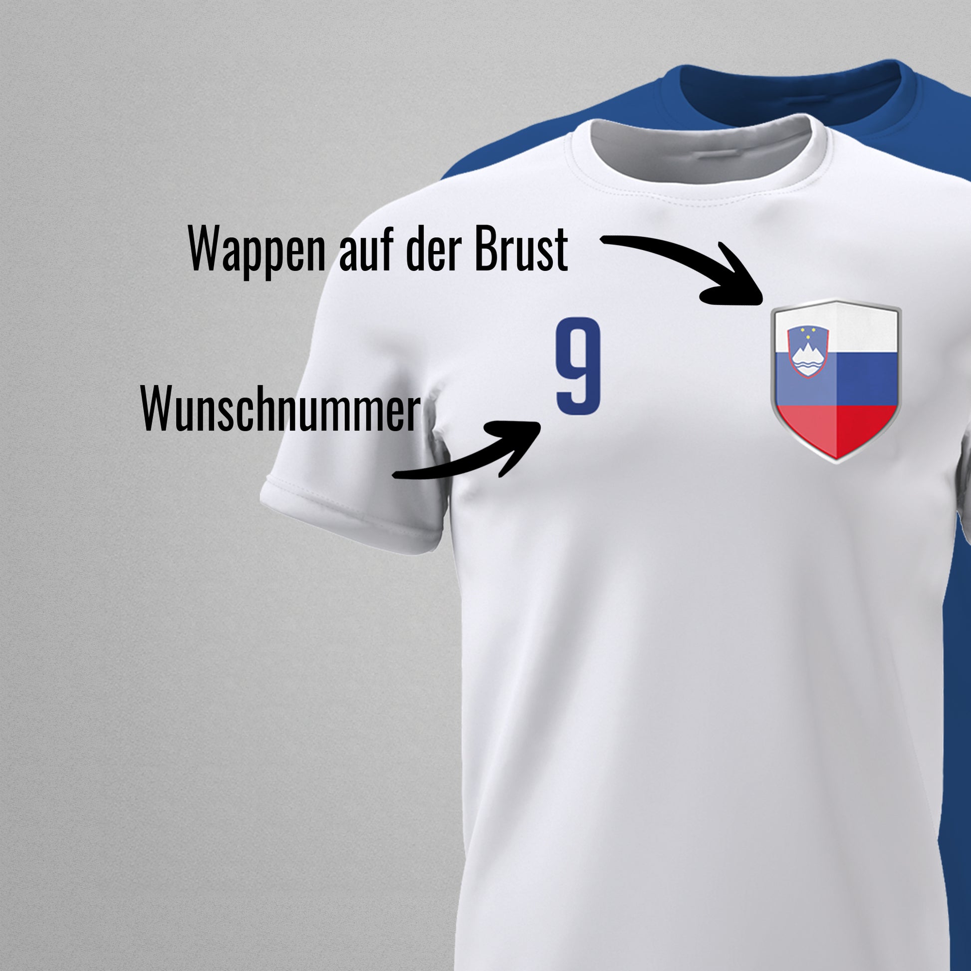 Slowenien Shirt mit Wappen und individueller Nummer & Name - FULiMA®