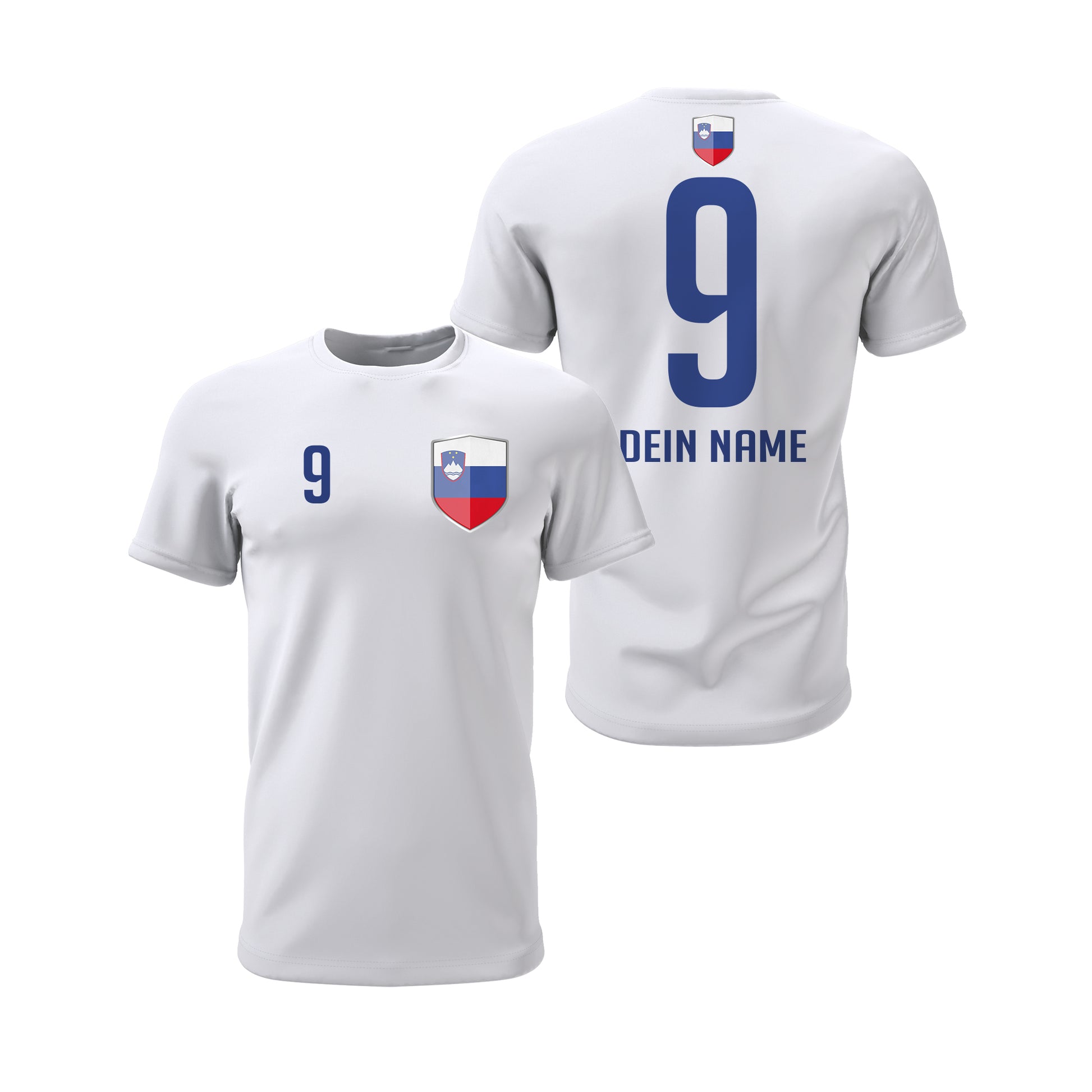 Slowenien Shirt mit Wappen und individueller Nummer & Name Weiß - FULiMA®