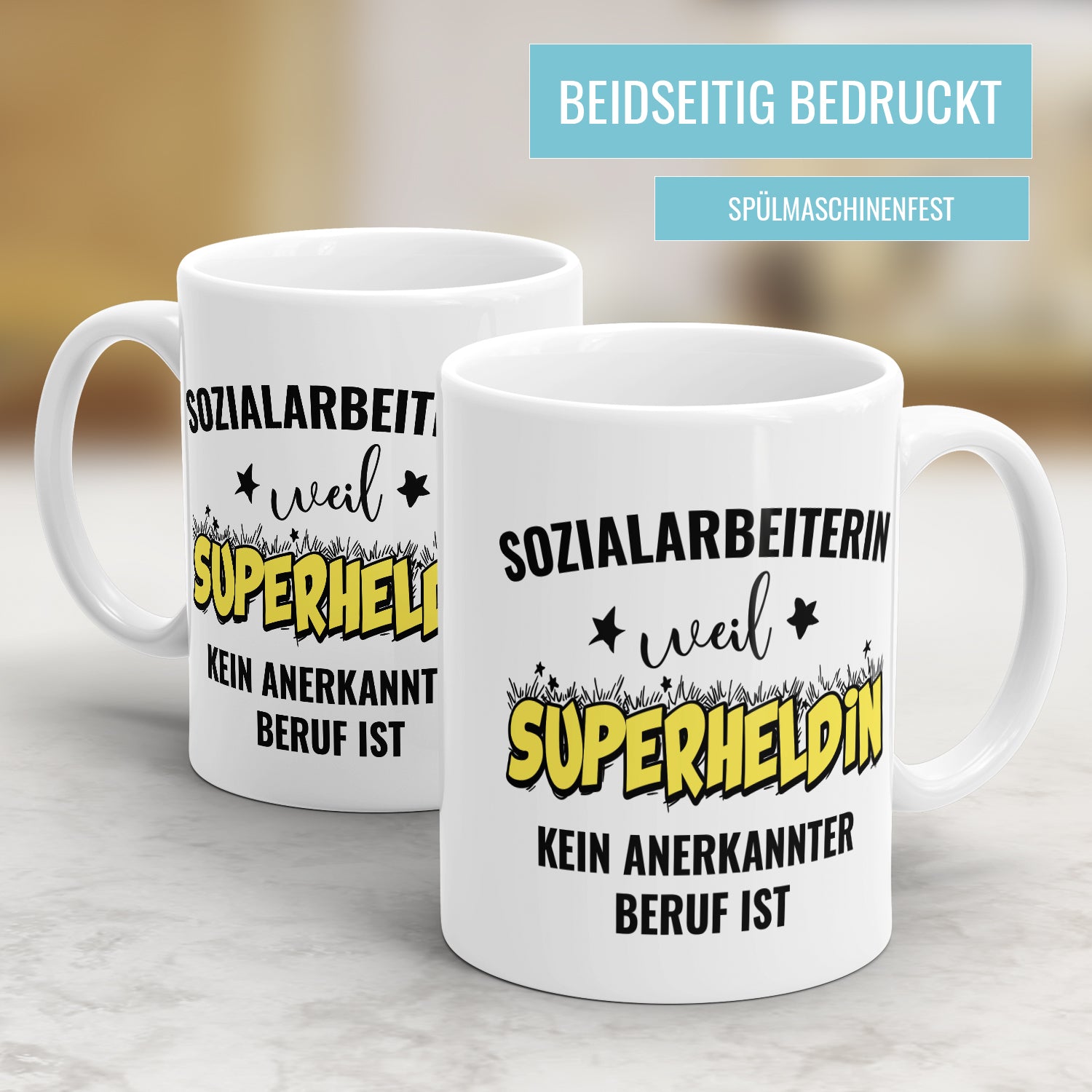 Sozialarbeiterin weil Superheldin kein anerkannter Beruf ist Sozialarbeiterin Tasse - Fulima