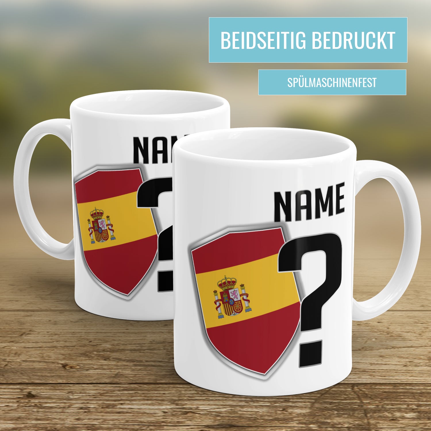 Spanien Fan Tasse - Personalisiert mit Namen und Nummer - Fulima