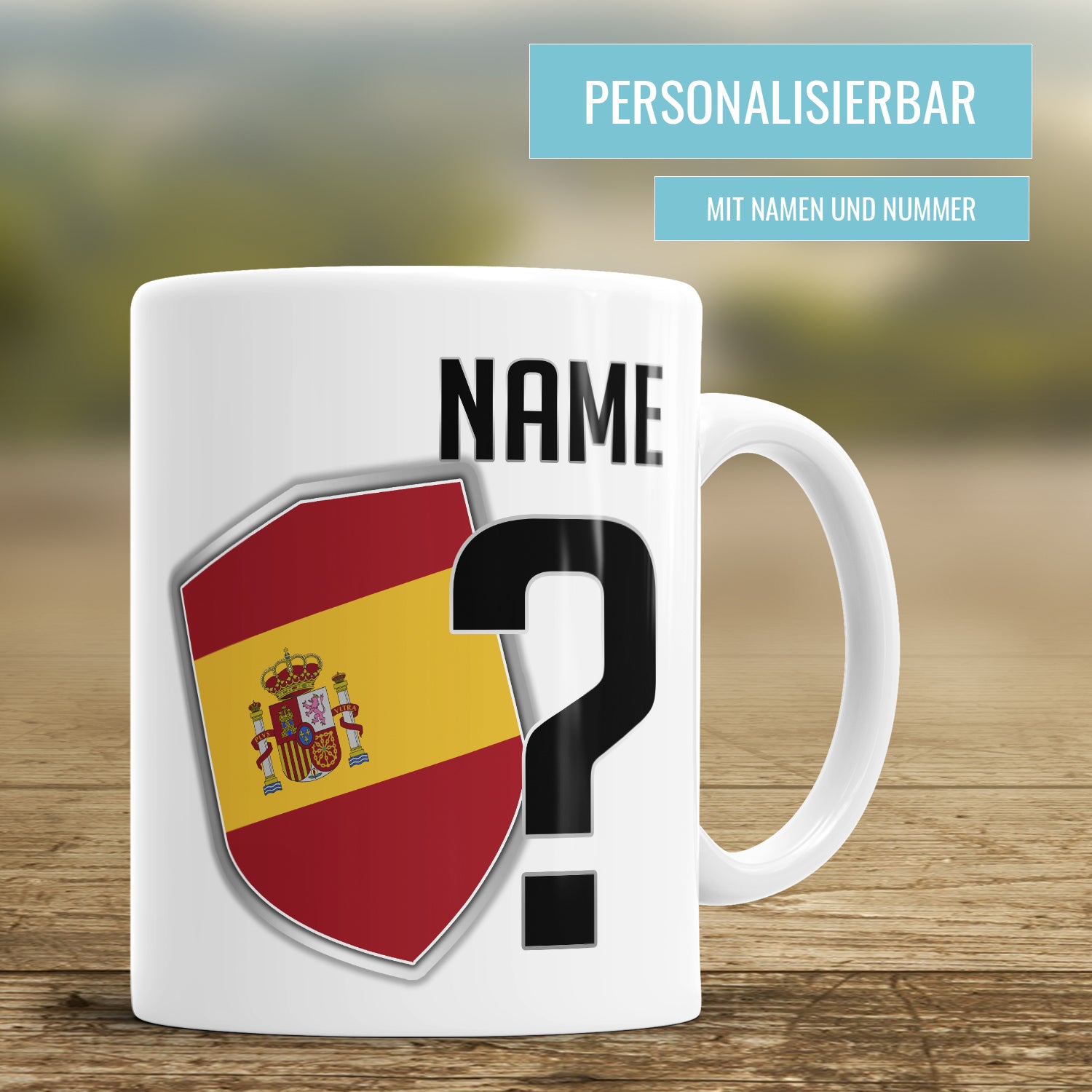 Spanien Fan Tasse - Personalisiert mit Namen und Nummer - Fulima