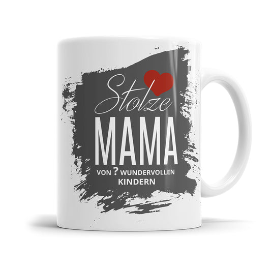 Stolze Mama Tasse mit Herz und bis zu 10 Namen – Geschenk für Mama - Fulima