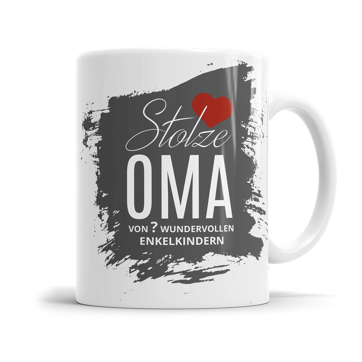 Stolze Oma von Enkelkindern Herz mit bis zu 10 Namen Oma Tasse