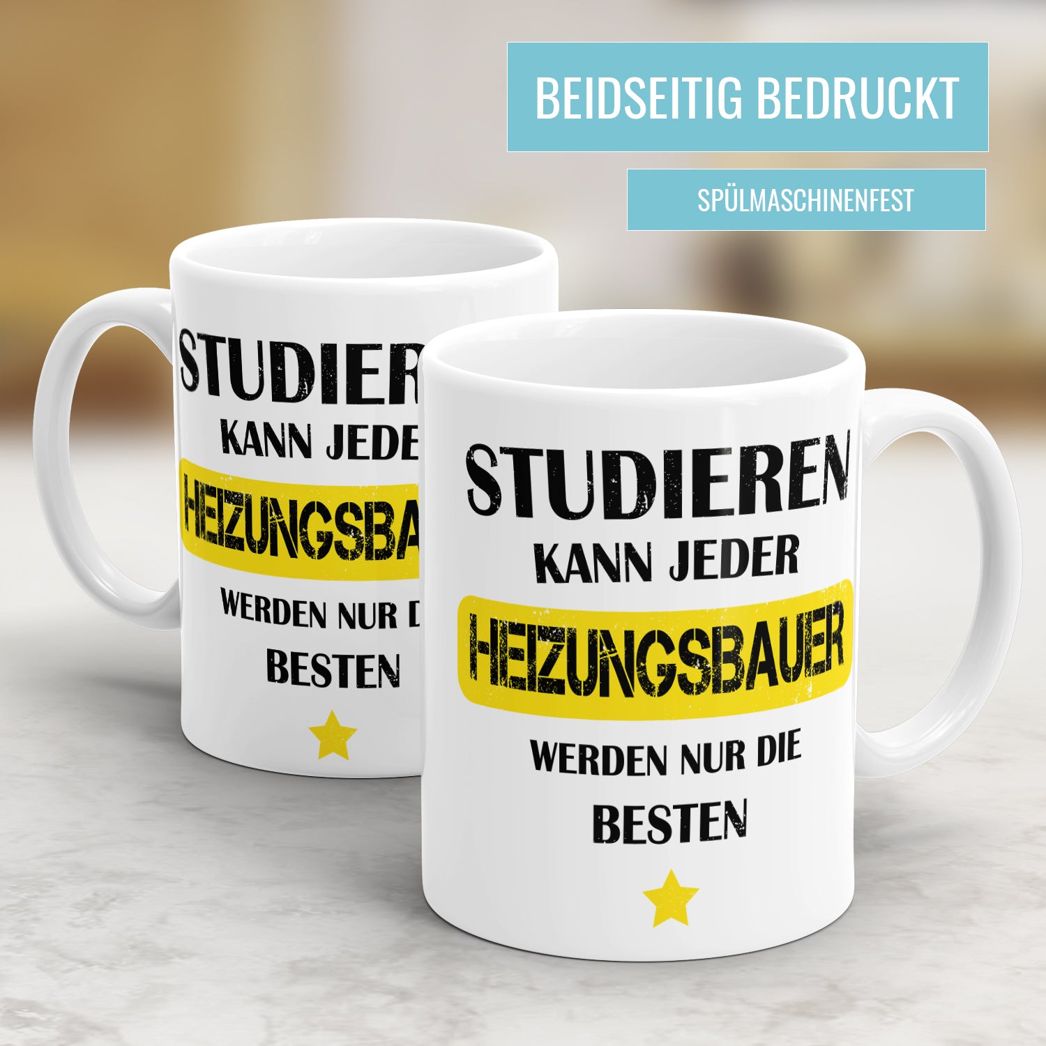 Studieren kann jeder Heizungsbauer werden nur die besten - Tasse - Fulima