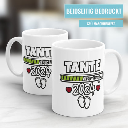 Tasse für werdende Tante - Tante Loading 2026 - Ladebalken & Babyfüße - Fulima