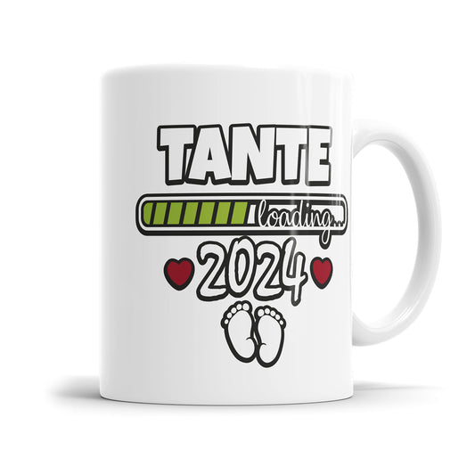 Tasse für werdende Tante - Tante Loading 2026 - Ladebalken & Babyfüße - Fulima