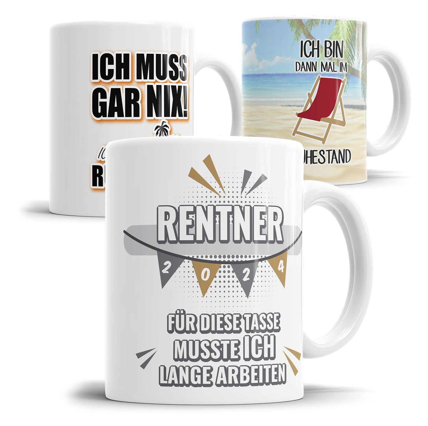 Tasse zum Ruhestand - Geschenk für Rentner - viele Motive wählbar