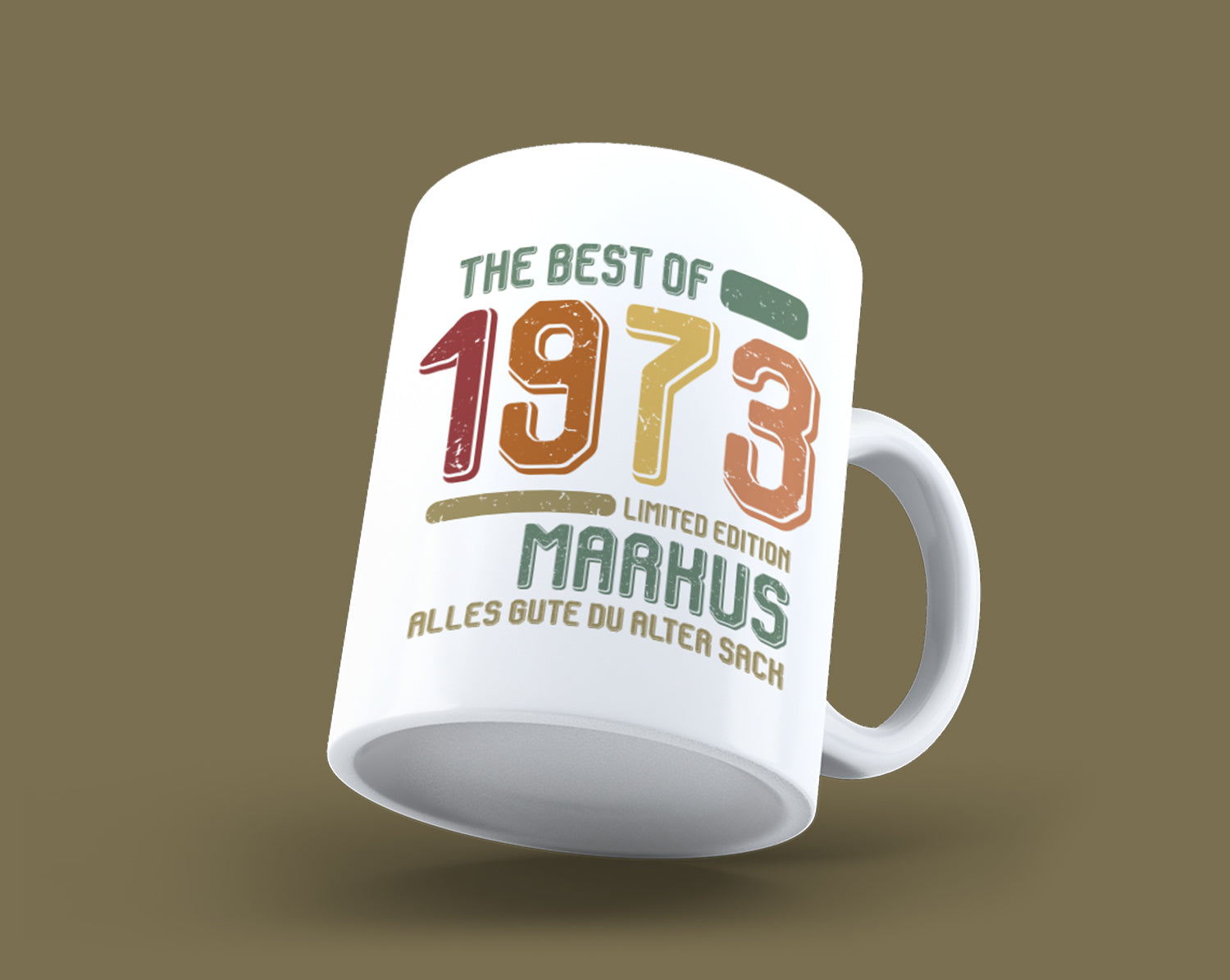 Geburtstag Tasse The Best of Dein Jahr - mit Name und Text Vintage - Fulima