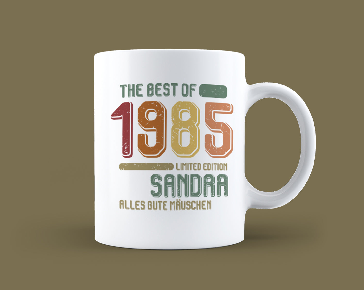 Geburtstag Tasse The Best of Dein Jahr - mit Name und Text Vintage - Fulima