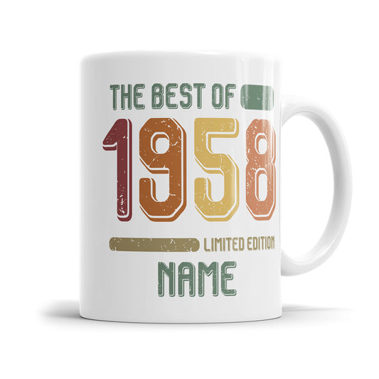 Geburtstag Tasse The best of 1958 personalisiert mit Name Vintage Tasse Fulima