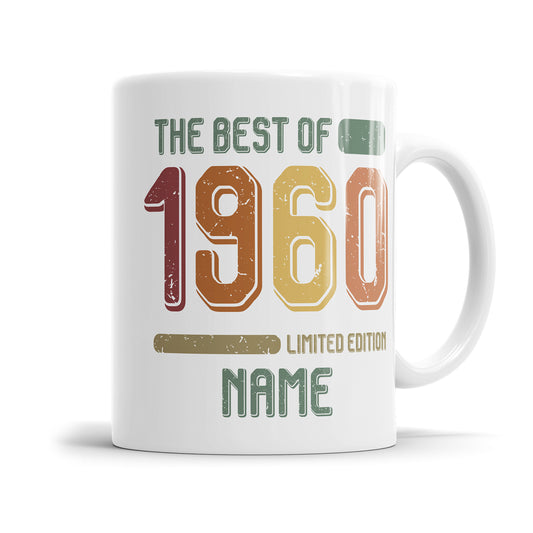 Geburtstag Tasse The best of 1960 personalisiert mit Name Vintage Tasse Fulima