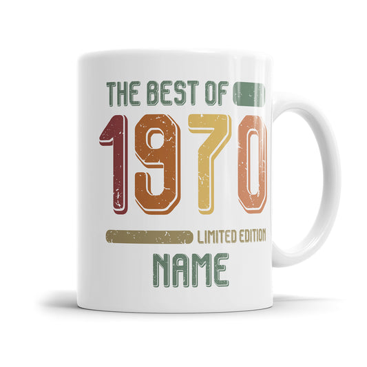 Geburtstag Tasse The best of 1970 personalisiert mit Name Vintage Tasse Fulima