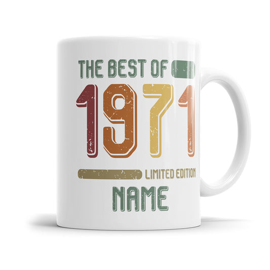 Geburtstag Tasse The best of 1971 personalisiert mit Name Vintage Tasse Fulima