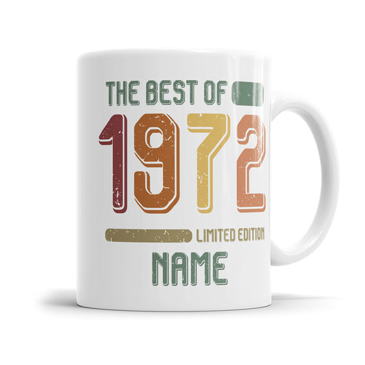 Geburtstag Tasse The best of 1972 personalisiert mit Name Vintage Tasse Fulima