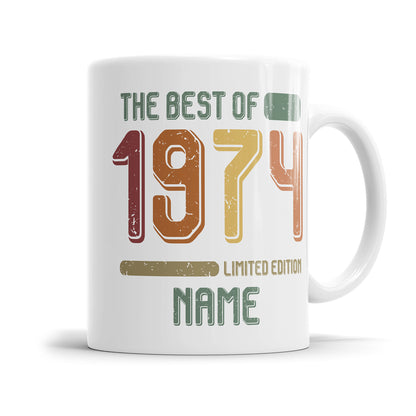 Geburtstag Tasse The best of 1974 personalisiert mit Name Vintage Tasse Fulima