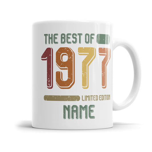 Geburtstag Tasse The best of 1977 personalisiert mit Name Vintage Tasse Fulima