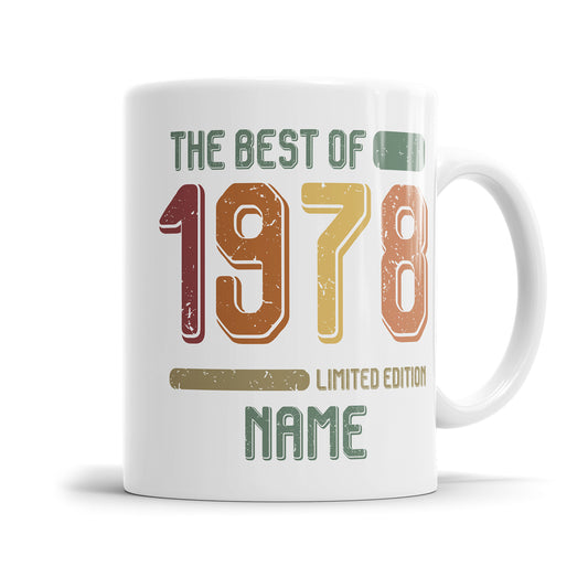 Geburtstag Tasse The best of 1978 personalisiert mit Name Vintage Tasse Fulima