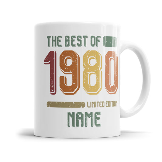 Geburtstag Tasse The best of 1980 personalisiert mit Name Vintage Tasse Fulima