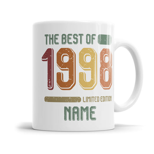 Geburtstag Tasse The best of 1998 personalisiert mit Name Vintage Tasse Fulima