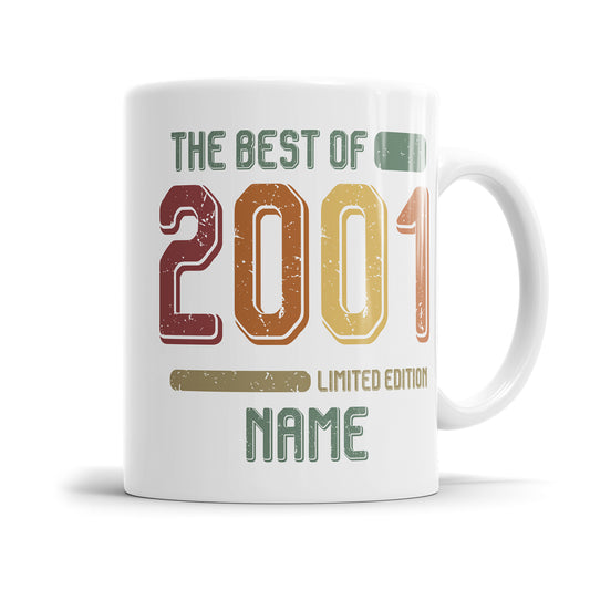 Geburtstag Tasse The best of 2001 personalisiert mit Name Vintage Tasse Fulima