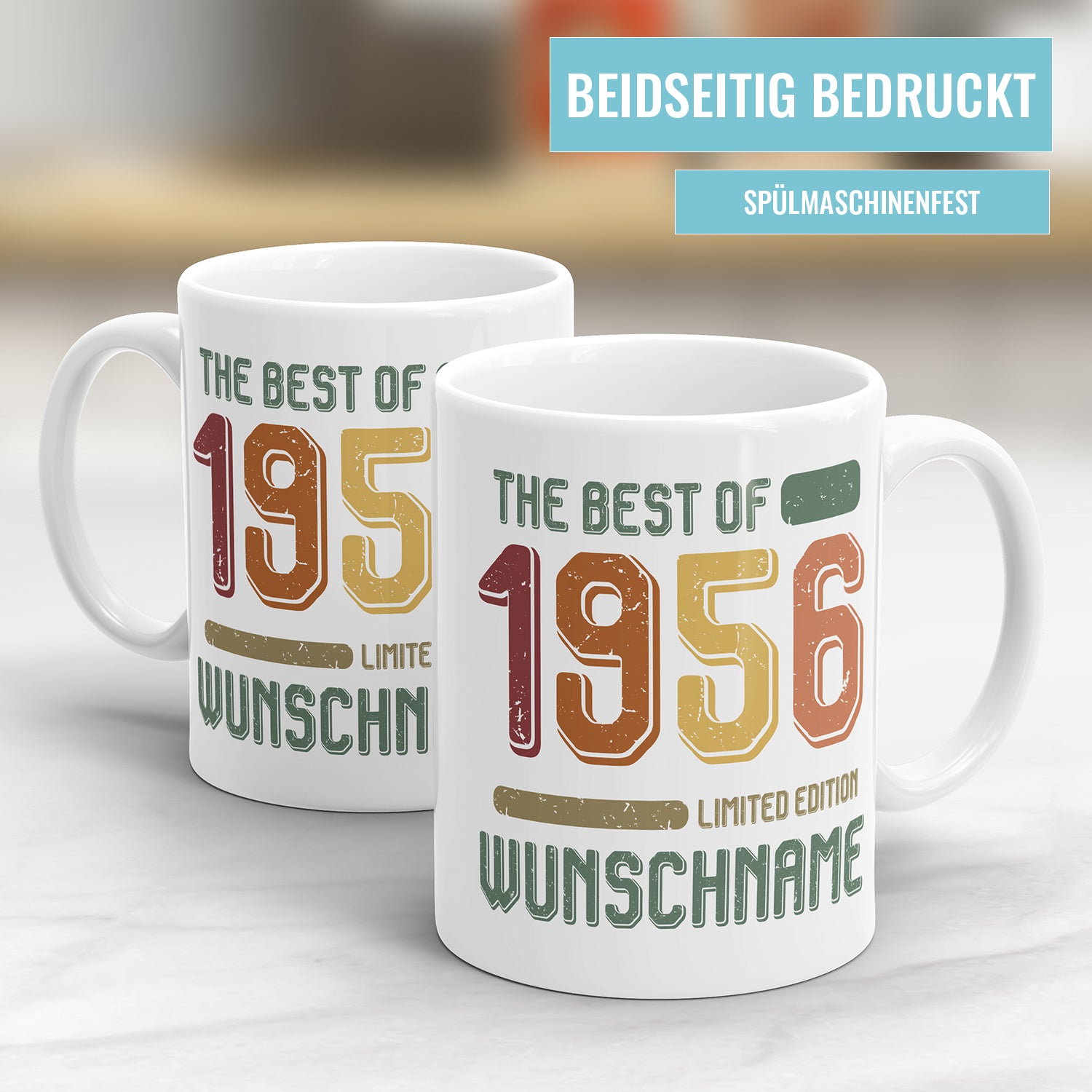 Geburtstag Tasse The best of 1956 personalisiert mit Name Vintage Tasse - Fulima