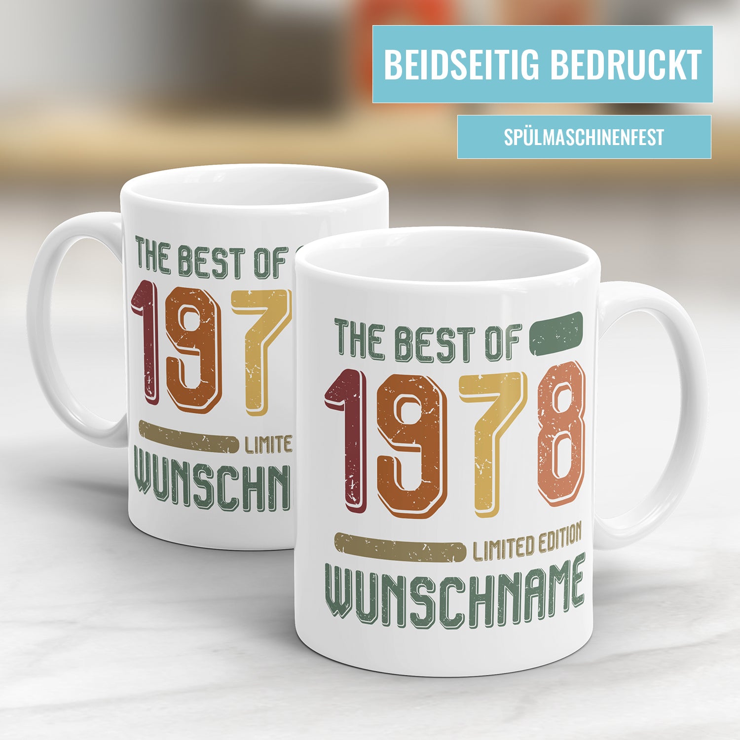 Geburtstag Tasse The best of 1978 personalisiert mit Name Vintage Tasse - Fulima