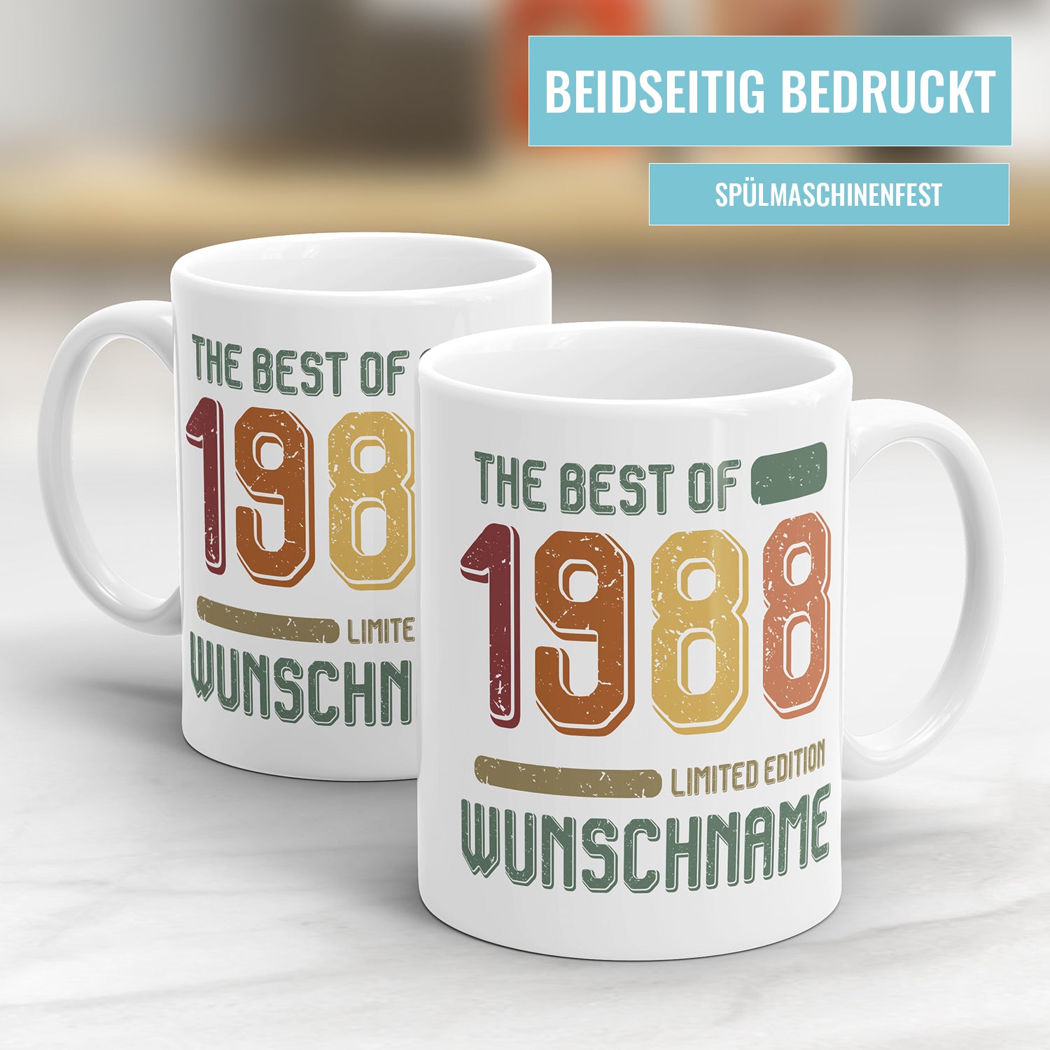 Geburtstag Tasse The best of 1988 personalisiert mit Name Vintage Tasse Fulima