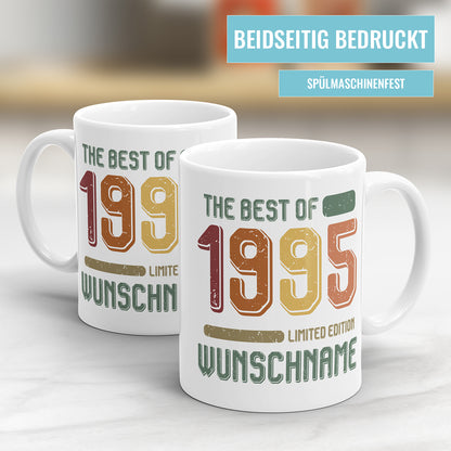 Geburtstag Tasse The best of 1995 personalisiert mit Name Vintage Tasse Fulima