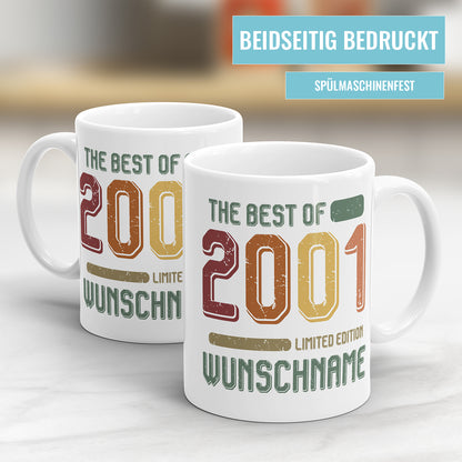 Geburtstag Tasse The best of 2001 personalisiert mit Name Vintage Tasse - Fulima