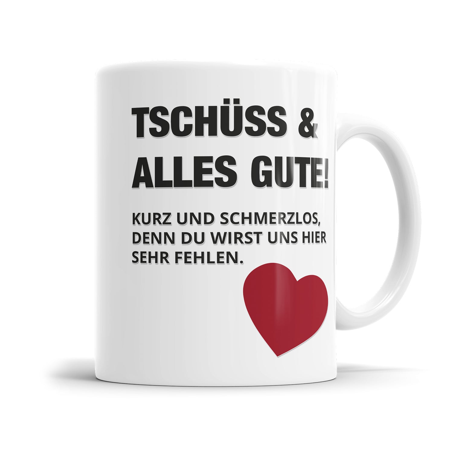 Rente Tasse 2025 verschiedene Motive Tschüss und alles Gute Herz - Fulima
