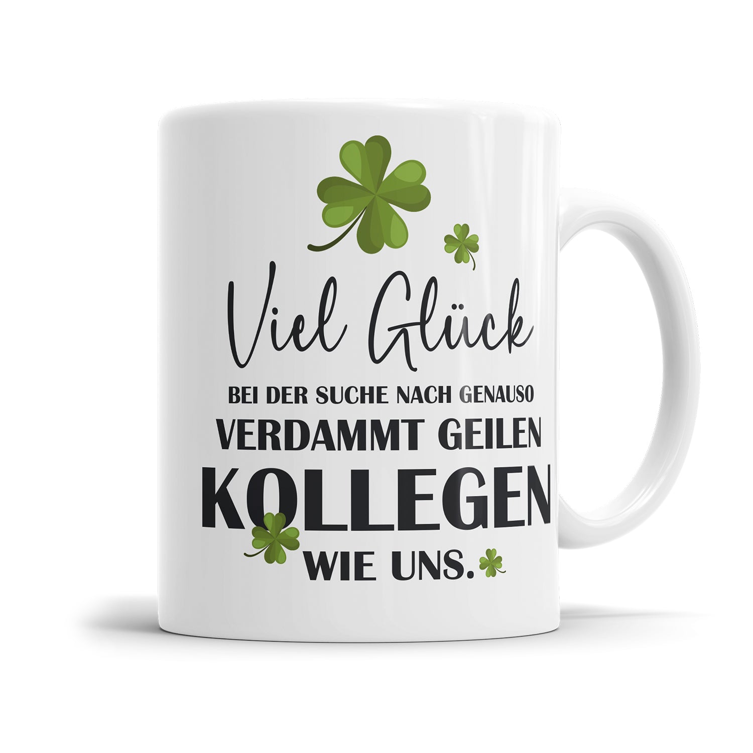 Abschiedstasse für Kollegen - "Viel Glück bei der Suche" - Jobwechsel Sprüche - Fulima