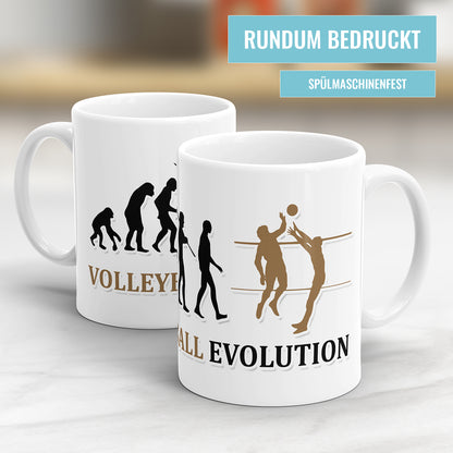 Volleyball Evolution Tasse - Geschenkidee für Volleyballspieler Fulima