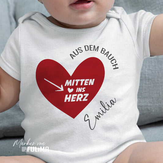 Babybody - Aus dem Bauch mitten ins Herz - Personalisierbar - FULiMA®