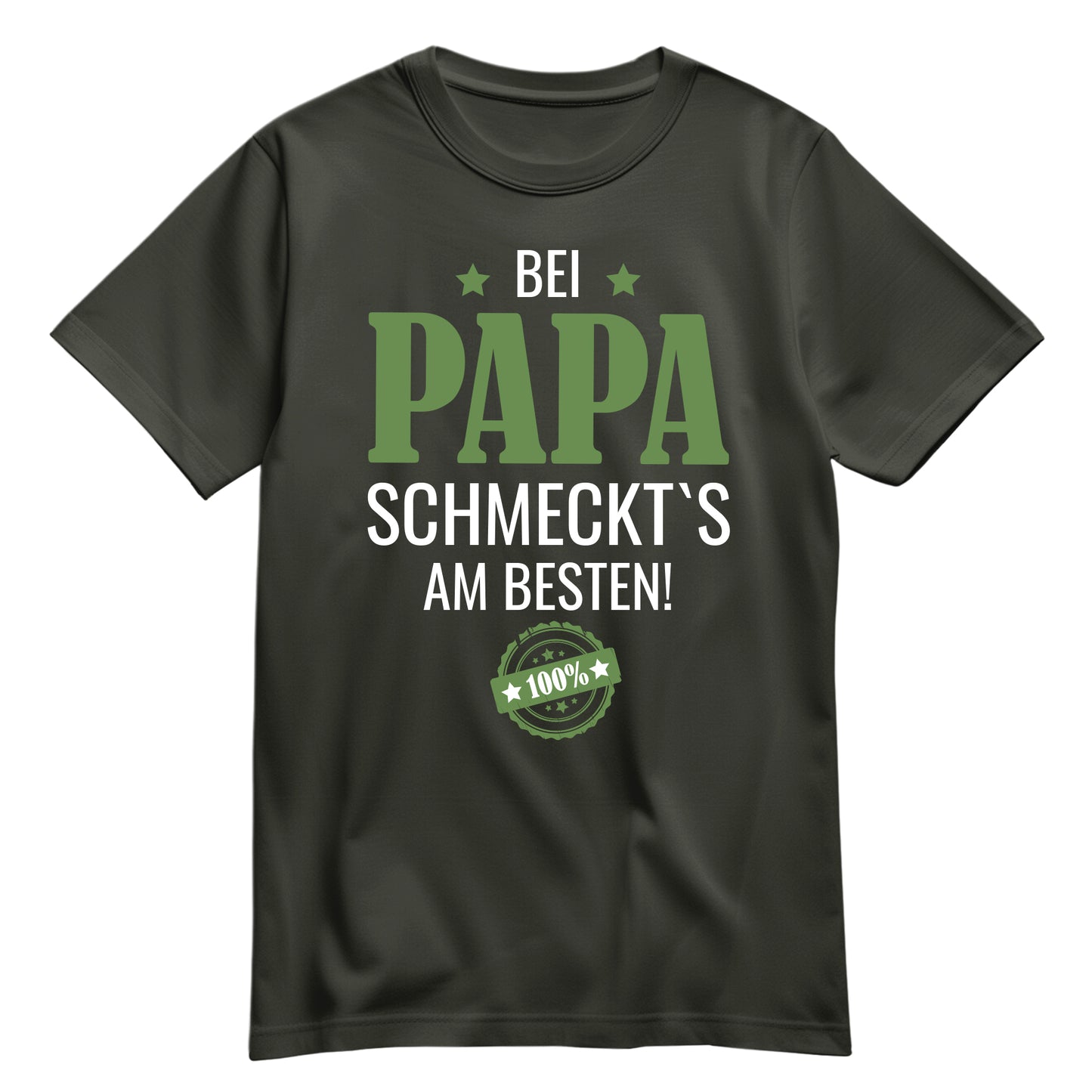 Papa Shirt - Bei Papa schmeckts am besten - Papa Geschenk Khaki - FULiMA®