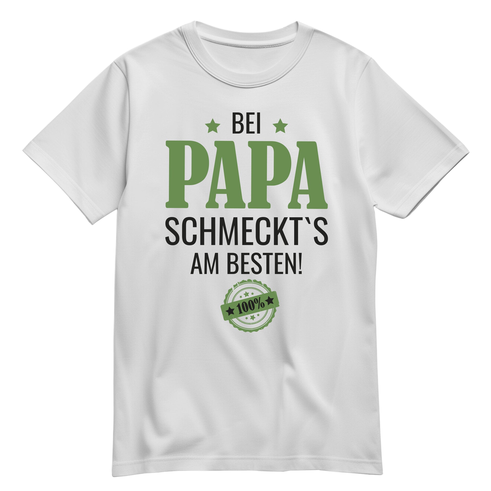 Papa Shirt - Bei Papa schmeckts am besten - Papa Geschenk Weiß - FULiMA®