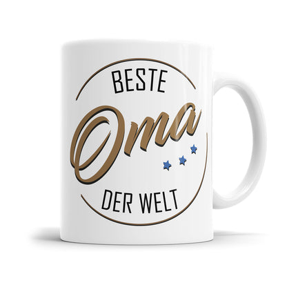 Beste Oma der Welt Sterne Kreis Oma Tasse