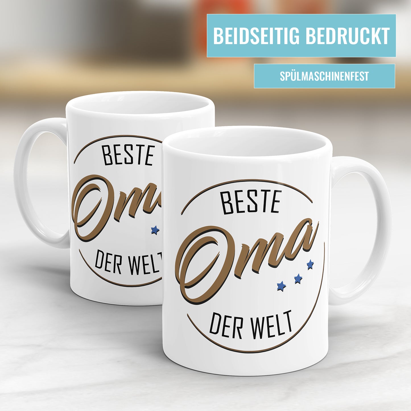 Beste Oma der Welt Sterne Kreis Oma Tasse