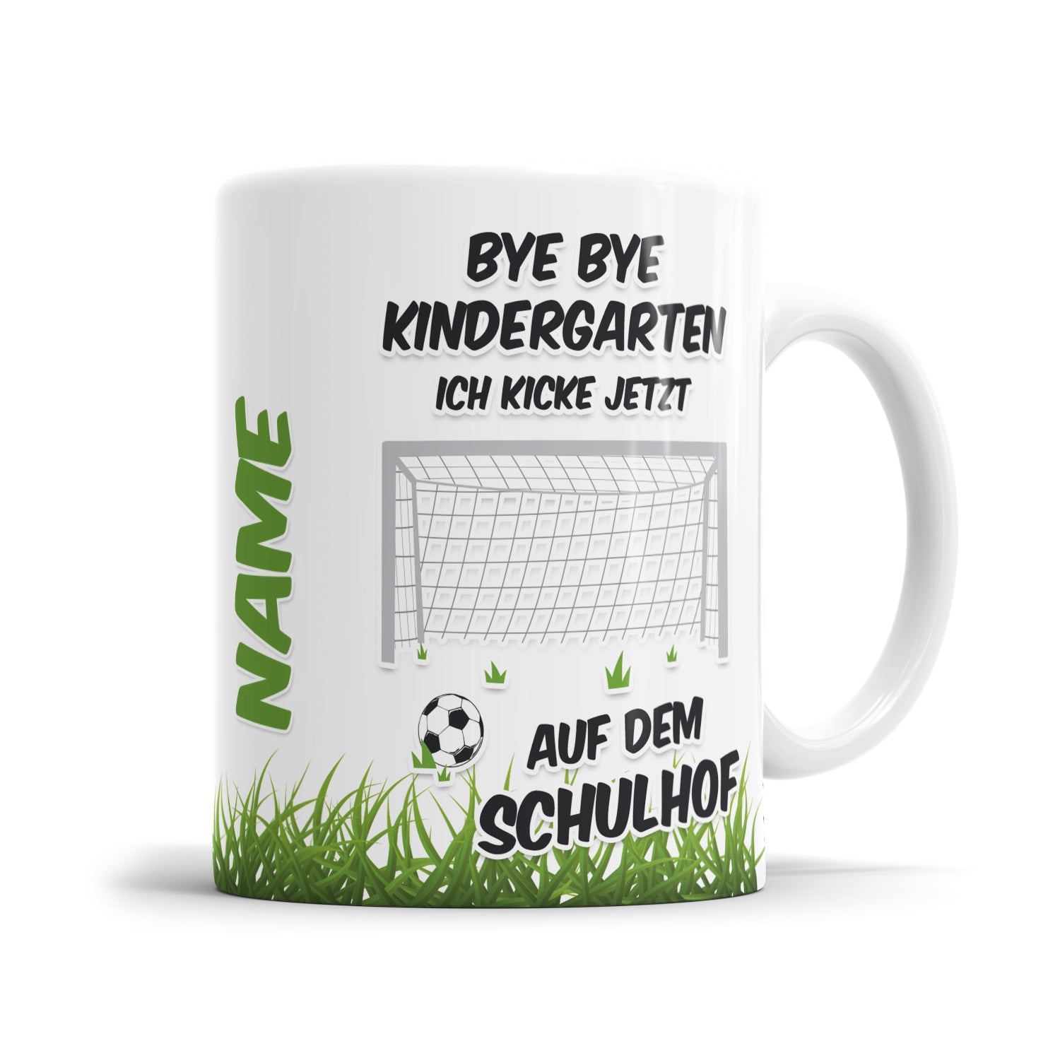 bye bye Kindergarten ich kicke jetzt auf den Schulhof - Kindertasse - Fulima