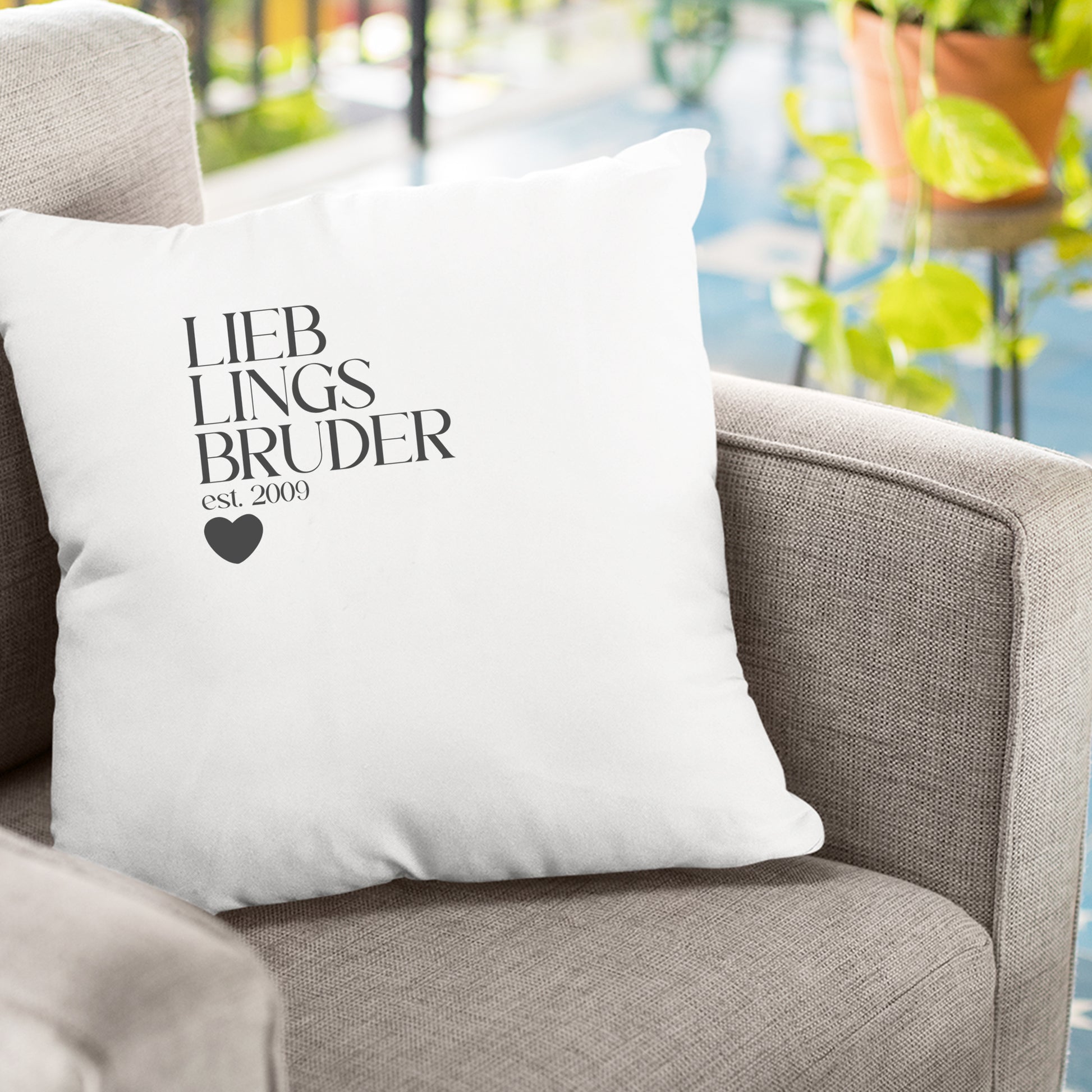 Bruder Kissen - Lieblingsbruder est. Wunschjahr Design - Geschenk - Fulima