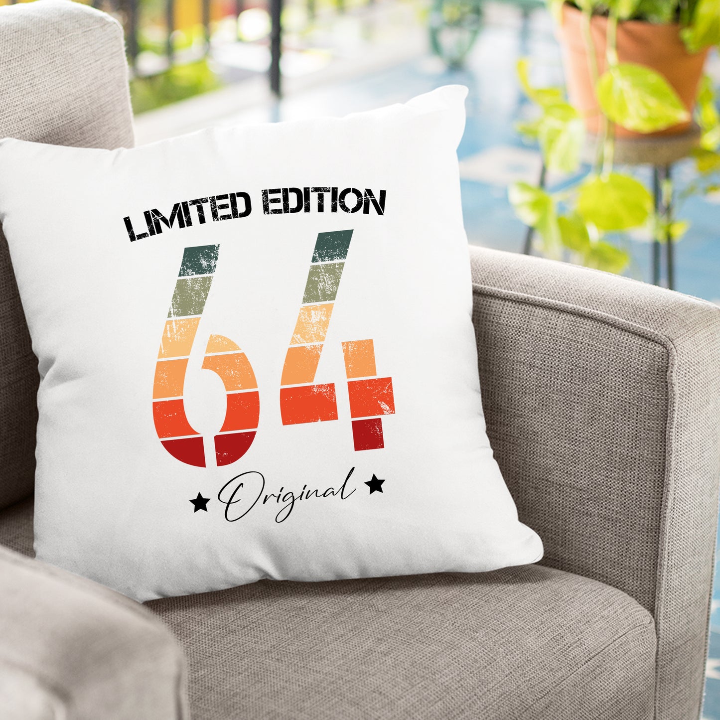 Limited Edition Original Grunge Vintage 64 - Geburtstag Kissen - Fulima